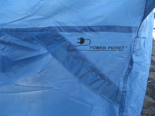 Standing Room Tents Have Two Power cord pockets