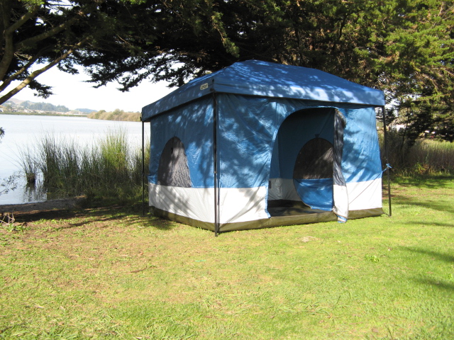 The Standing room Tent is like having your own cabin on the lake!